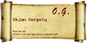 Okjan Gergely névjegykártya
